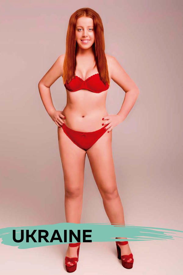 Frau in roter Unterwäsche