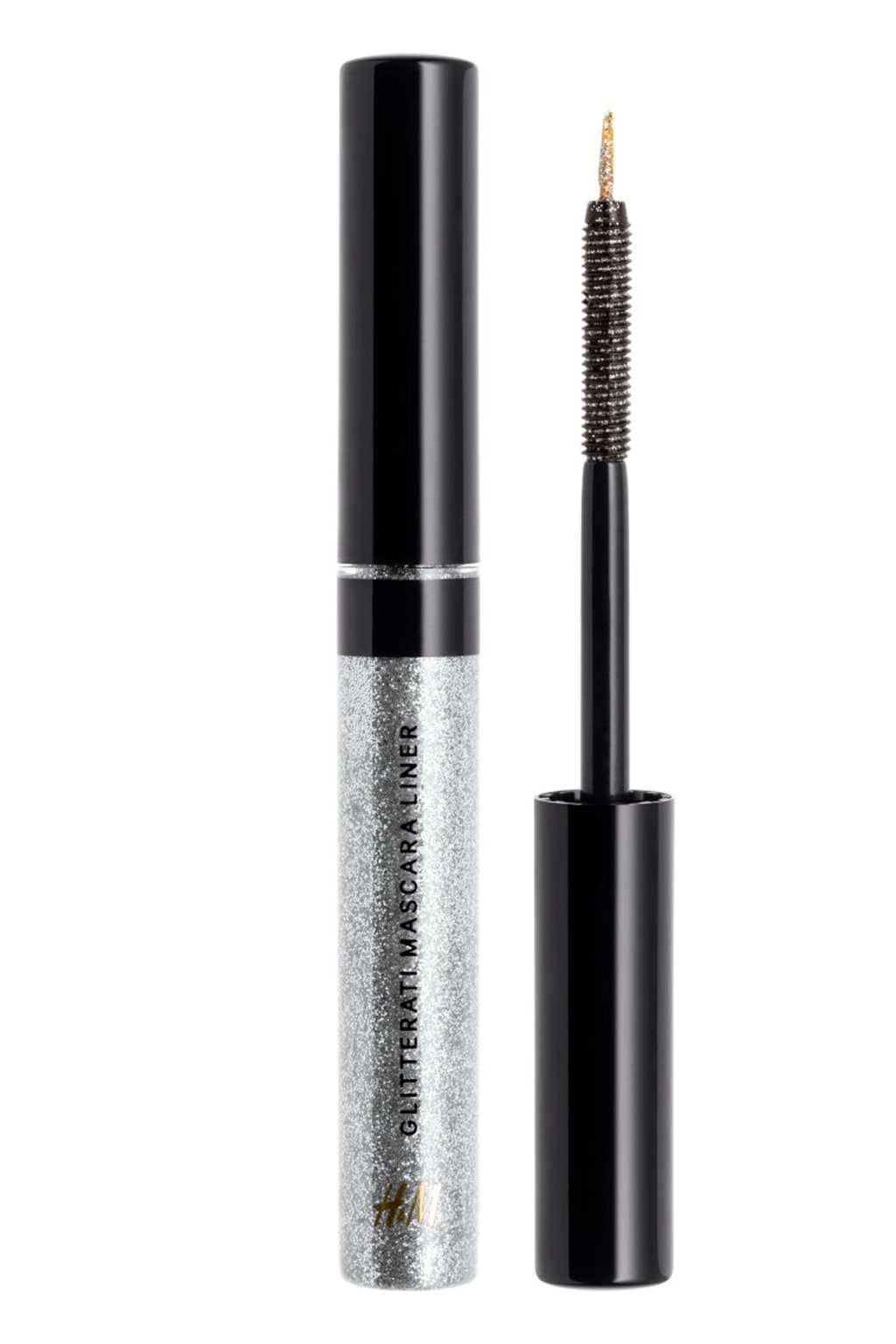 Mascara und Glitzer-Eyeliner in einem 