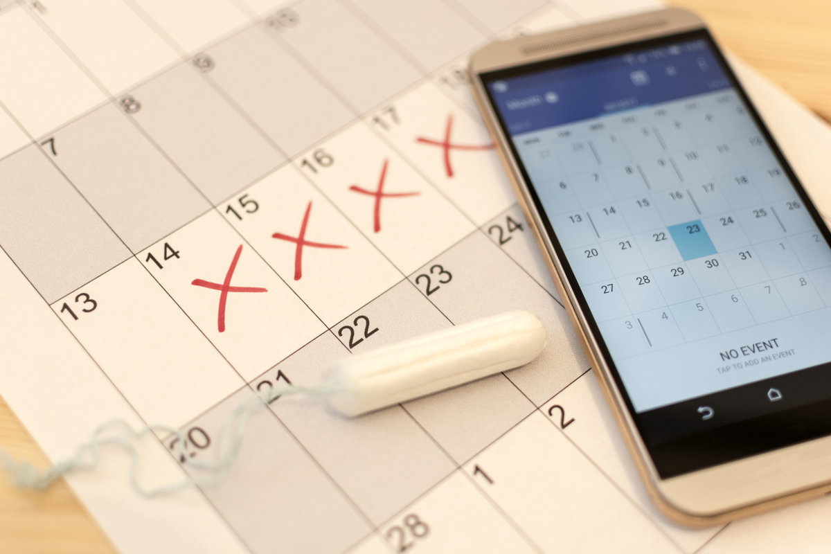 Kalender mit Tampon darauf