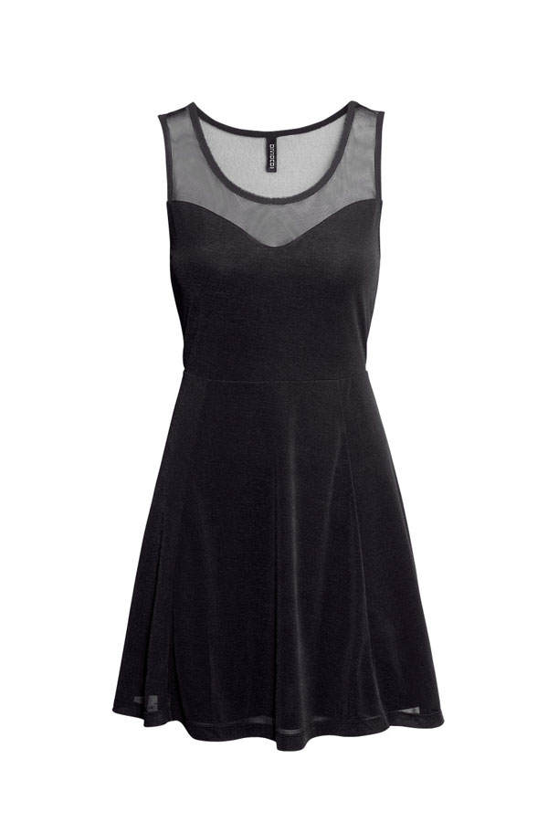Mini-Kleid mit Transparenz-Einsatz von H&M