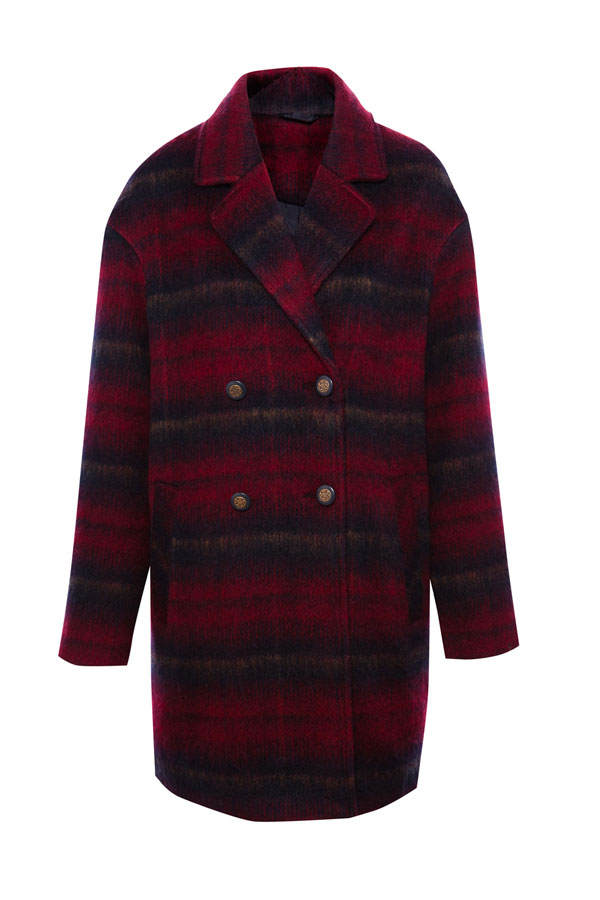 Karierter Mantel von Pull & Bear