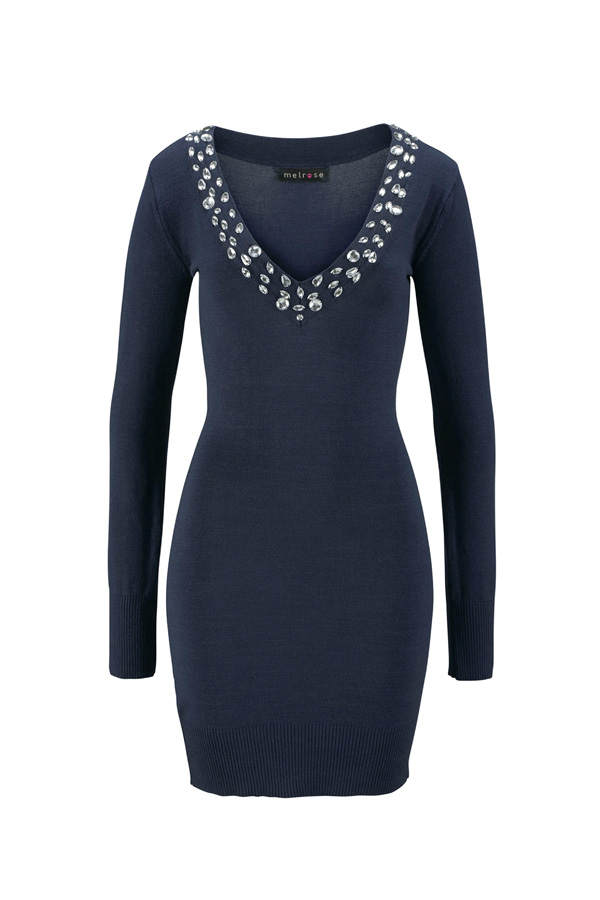 Strickkleid von Melrose mit Schmucksteinen