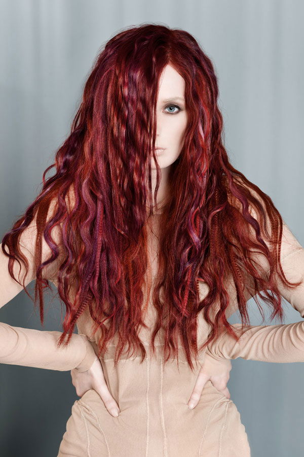 Rote Haare mit Extensions