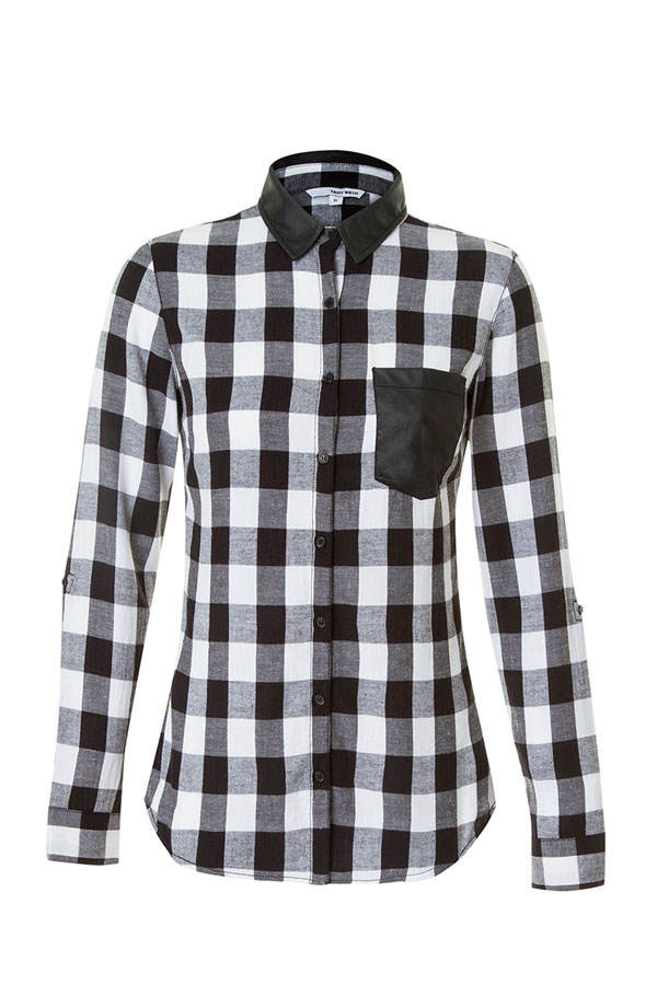 Bluse mit Lederkragen von Tally Weijl
