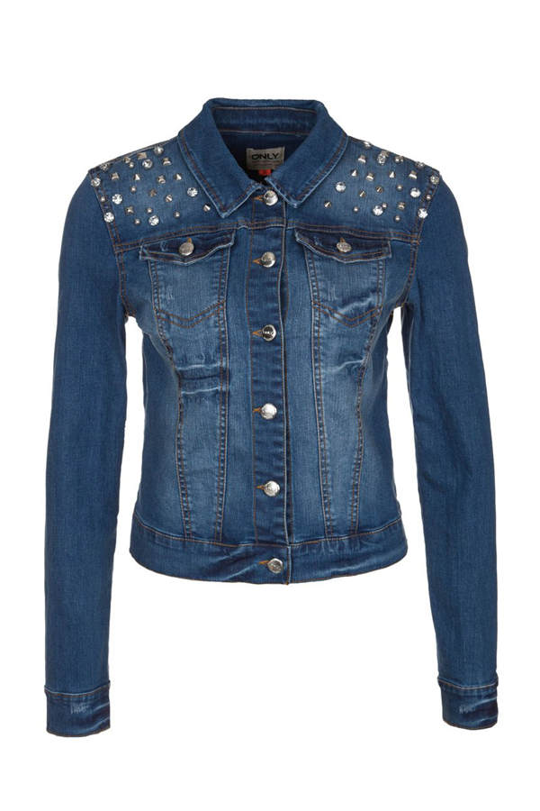 Jeansjacke mit Nieten von Only