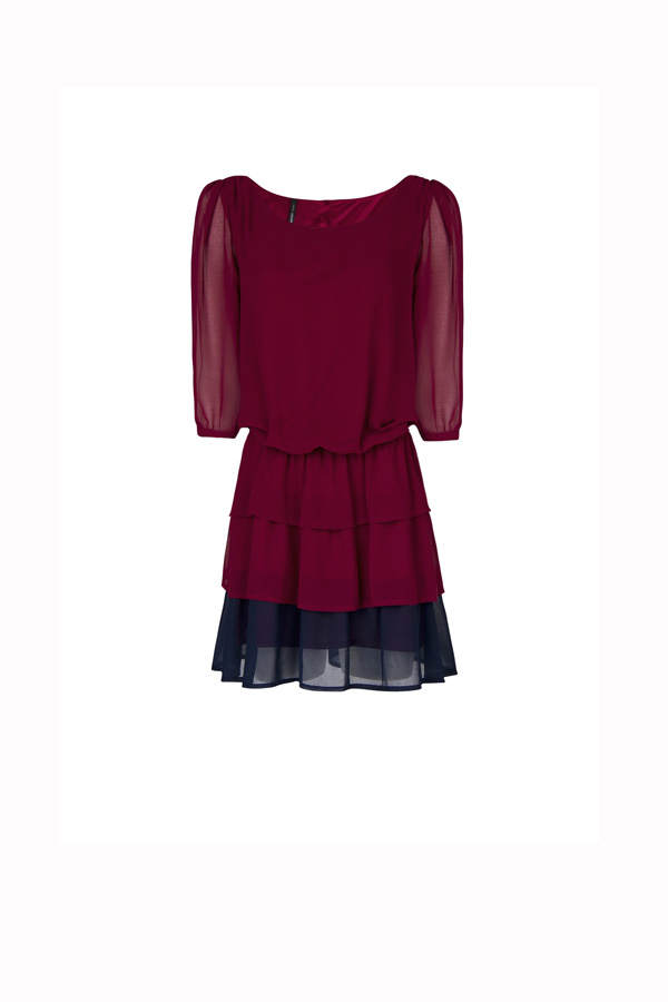 Festliches Kleid mit Volants von Mango