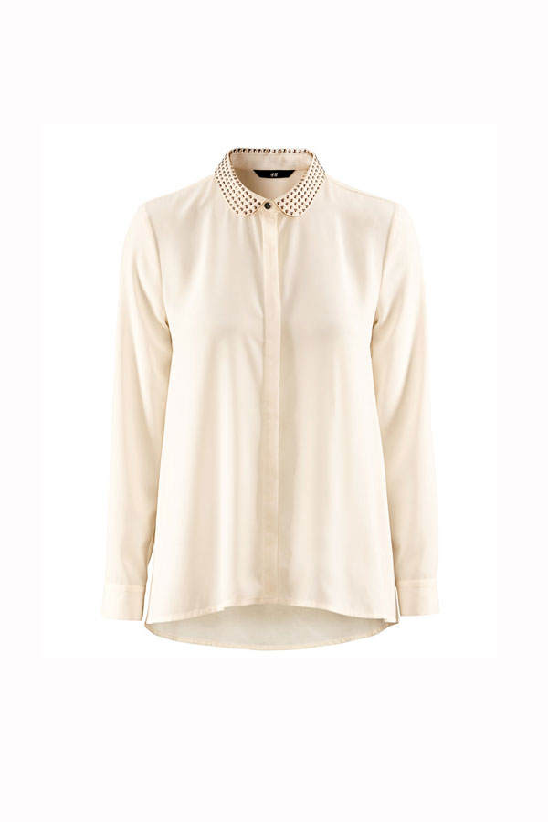 Bluse mit Nieten-Kragen