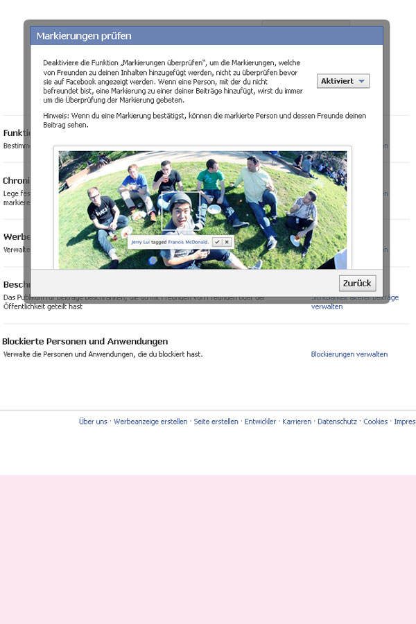 Wer darf bei dir markieren?