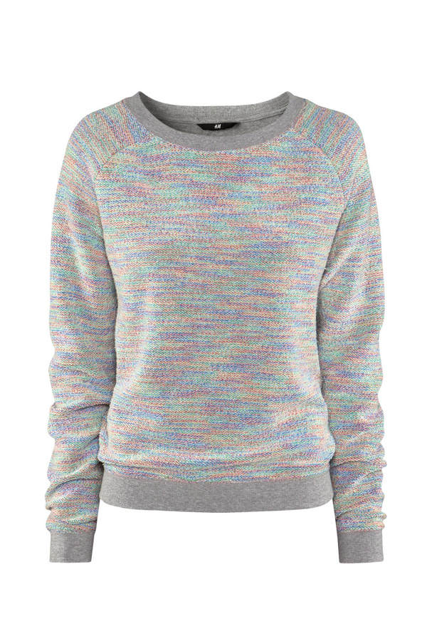 Grau-bunt-meliertes Sweatshirt
