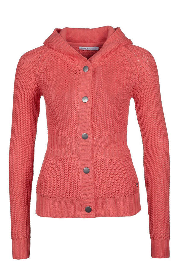 Korallfarbene Strickjacke von Only