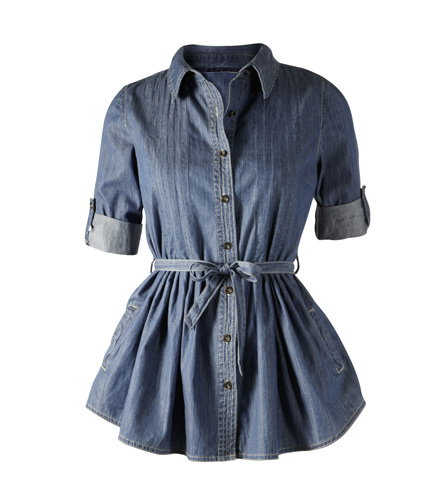 Jeansbluse mit Style