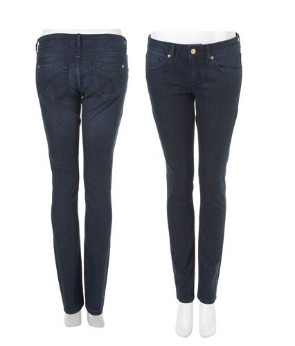 Dunkelblaue gerade Jeans
