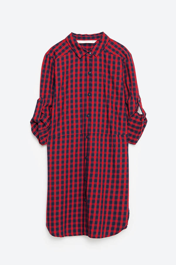 Lange Karo-Bluse