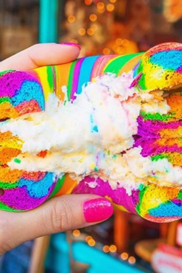 Regenbogen-Bagel