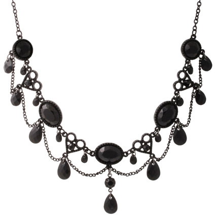 Glamouröse Kette in Schwarz