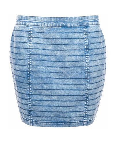Jeans-Rock mit Streifen