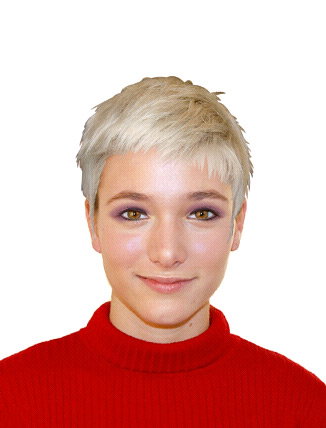Raspelkurze Haare in Platinblond