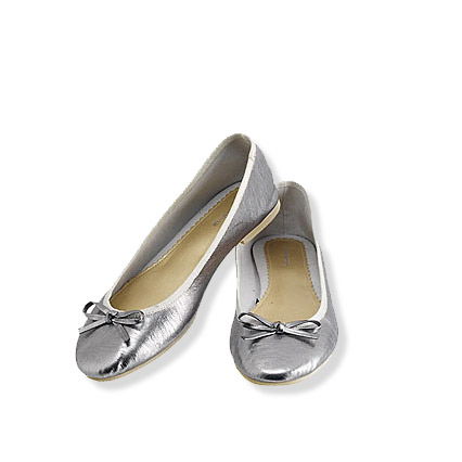 Ballerinas in Metallic-Silber