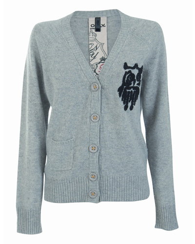 Cardigan mit süßer Eulen-Stickerei von Only