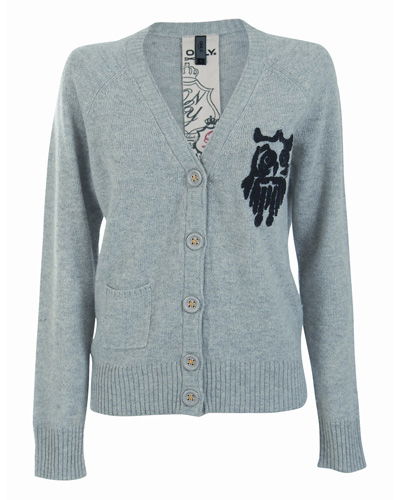 Cardigan mit süßer Eulen-Stickerei von Only