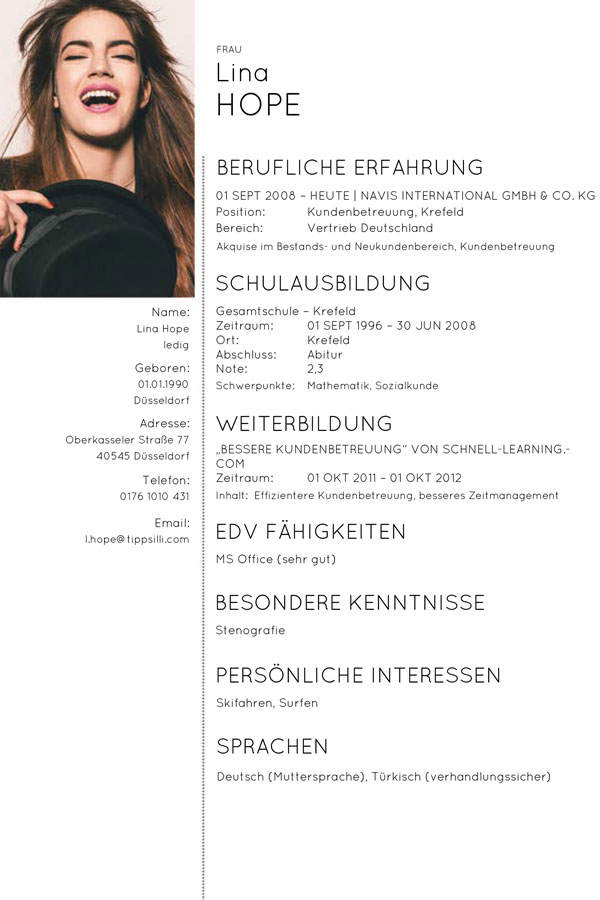 Lebenslauf Muster