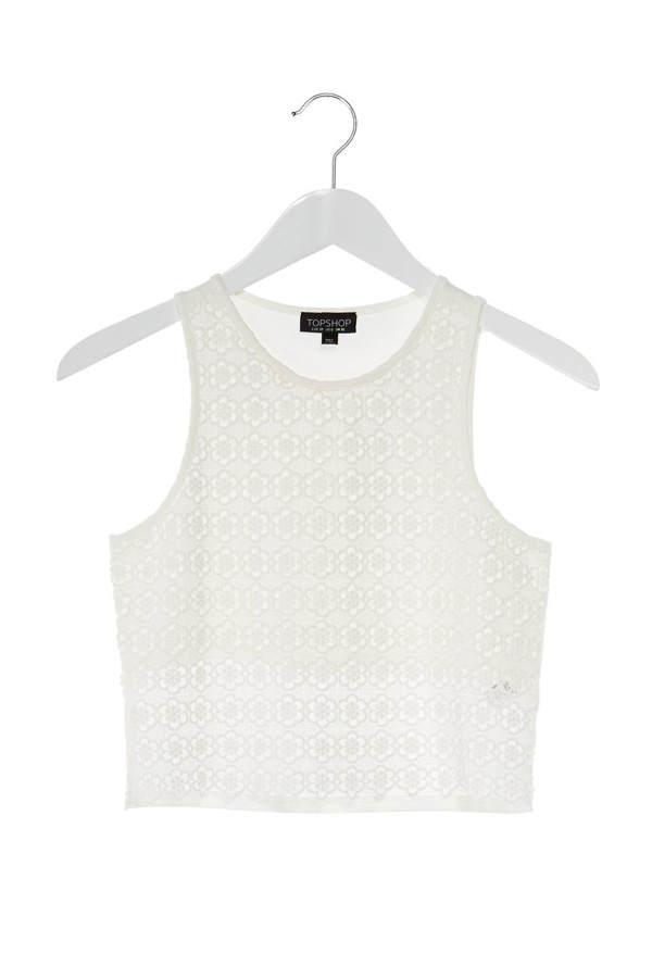 Weißes Crop Top von Topshop.com