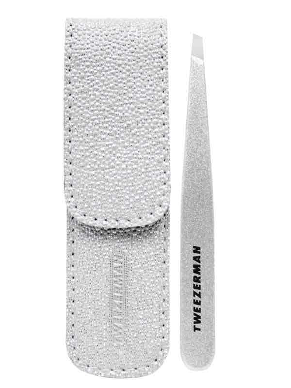 Silver Shimmer Slant Tweezer
