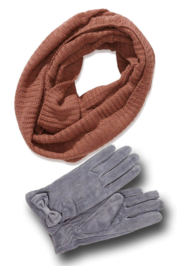 Handschuhe und Loop-Schal von Pieces