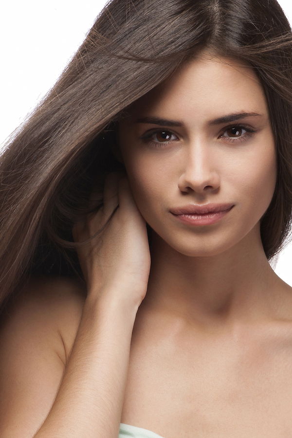 Braune lange Haare