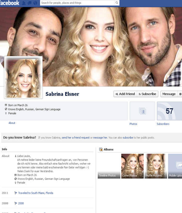 Facebook-Profil von Sabrina Elsner