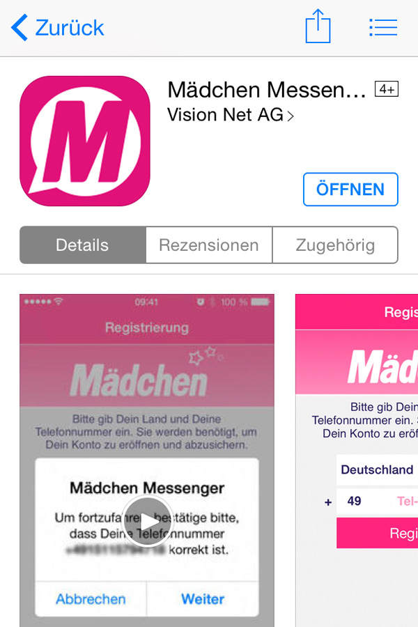 App: Mädchen Messenger