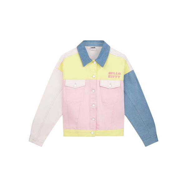 Jeansjacke mit Farbblockdesign