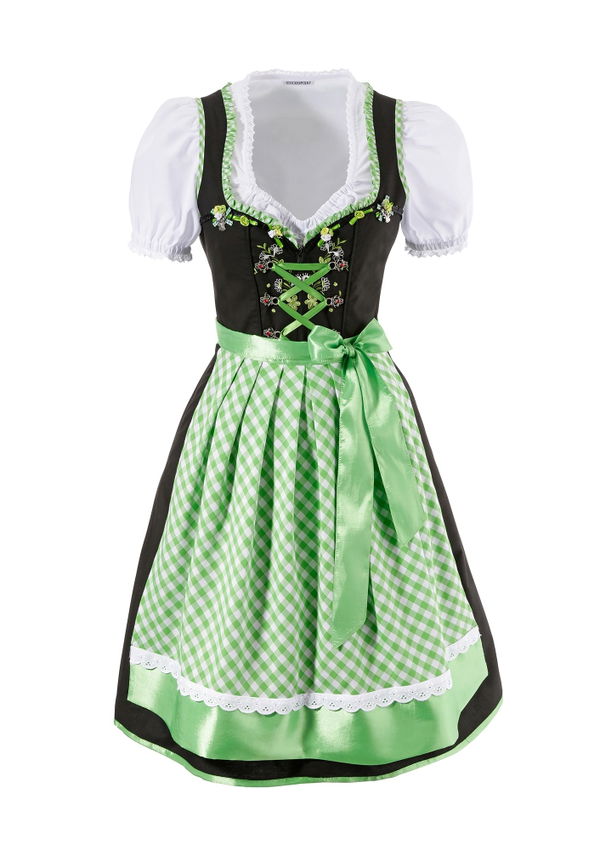 Dirndl mit Stickereien und Rüschen