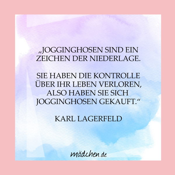 Karl über Jogginghosen